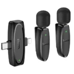 Wireless lavalier microphone Lightning / USB C Hoco 2 pcs L15 black